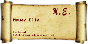 Mauer Ella névjegykártya